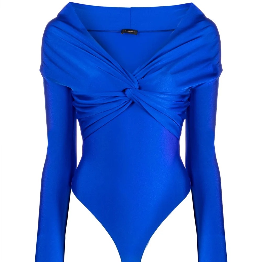 Elegant Blue Long-Sleeve Bodysuit